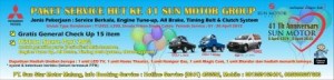 spanduk service HUT Sun Motor Group 41 SSM MalangC