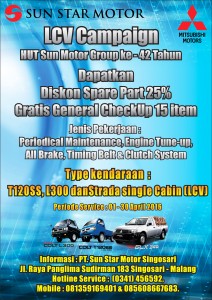 Flyer Service LCV SSM Malang HUT 42 SMG